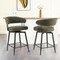 Set of 2/4 Modern Fabric/Leatherette Swivel Bar Stool with Tapered Black Metal Legs
